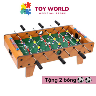 Đồ chơi bàn bi lắc bóng đá kèm 6 tay bằng gỗ kèm 2 trái bóng, bàn chơi đá bóng cho bé