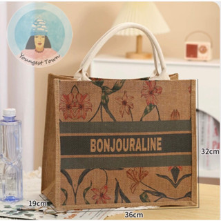  Túi bố thêu họa tiết cá hoa lá  