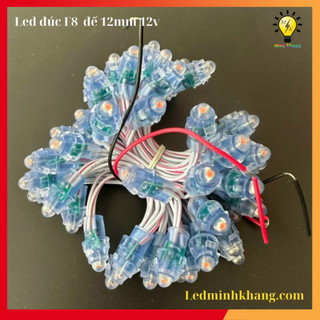 Led đúc f8 đế 12mm - chống nước - 12v dc