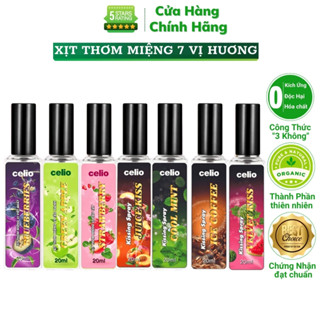 Lọ Xịt Thơm Miệng Celio Chính Hãng 20ml Khử Mùi Hôi Mồm Nam Nữ Lưu Hương Lâu Vị Hoa Qủa Dâu Đào Bạc Hà Việt Quất Gía Rẻ
