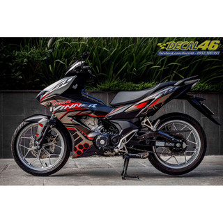 Tem trùm xe Winner X đỏ xám - Độ dán team trùm decal xe máy Winner X- Team trùm decal xe máy