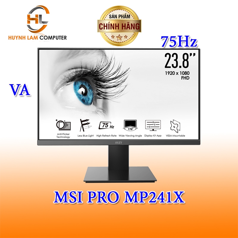 Màn hình MSI MP241X 24inch (23.8" VA Full HD 75Hz, HDMI VGA) - Hàng chính hãng