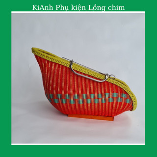 Giỏ đựng gà chọi loại đẹp. Xiên inox có quai xách đan mây chắc chắn bền, đep nhiều màu
