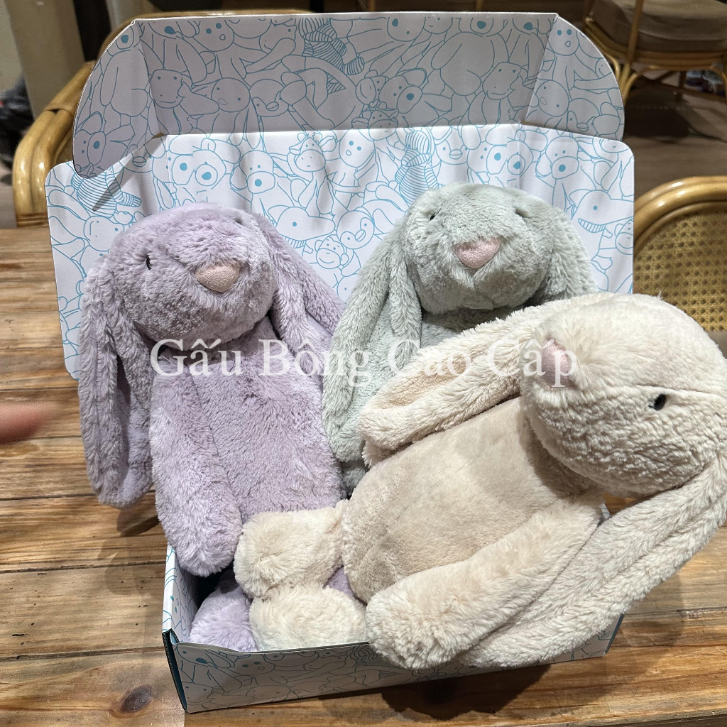 (Like Auth) Thỏ Bông Jellycat, Gấu Bông Jellycat, Có Hộp và Phụ Kiện, Chất Liệu An Toàn Cao Cấp
