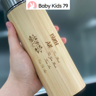 Bình giữ nhiệt bằng gỗ trúc 450ml inox 304 giữ nóng/lạnh 8-10h