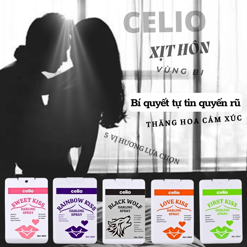 Xịt Ngon Celio Chính Hãng 20ml, Sịt Hôn Khử Mùi Thơm Vùng Kín Nam Nữ Cô Bé Vị Dưa Gang Việt Quất Đào Dâu Tây Chocolate