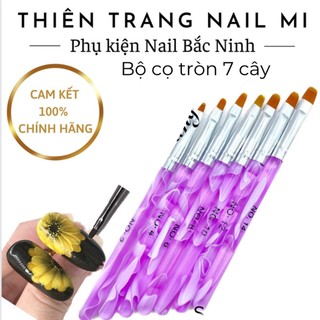 Set bút cọ hoa cúc đầu tròn vẽ móng 7 cây