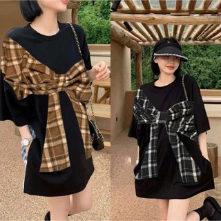 ( bigsize đến 90kg ) ĐẦM SUÔNG GIẤU QUẦN PHỐI NỈ NƠ CARO