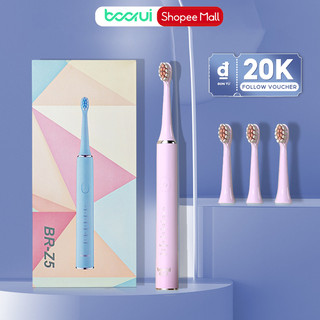 Bàn chải đánh răng điện BOORUI chính hãng BR-Z5 tự động đánh răng lông chải mềm, chống nước tuyệt đối IPX7