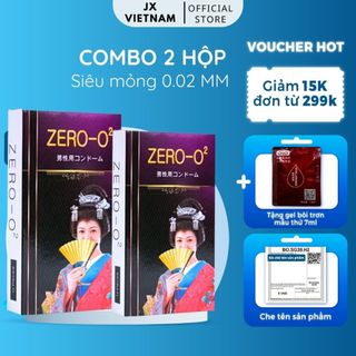 [VIDEO][CHÍNH HÃNG100%] COMBO 2 HỘP BAO CAO SU ZERO O2 - Siêu Mỏng 002 - Chính Hãng Nhập Khẩu Nhật Bản - Hộp 12C