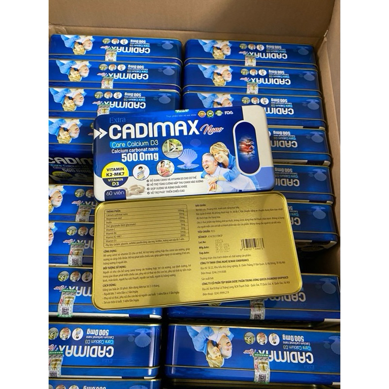 Viên Uống Bổ Sung Canxi Extra CADIMAX NANO Phát triển Chiều Cao, Hấp Thụ Canxi Vào Xương , Giúp Xương chắc khỏe