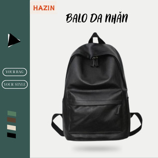 Balo da pu nam nữ thời trang HAZIN balo ulzzang chống nước trơn đi học đi chơi basic đựng vừa laptop 15.6inch
