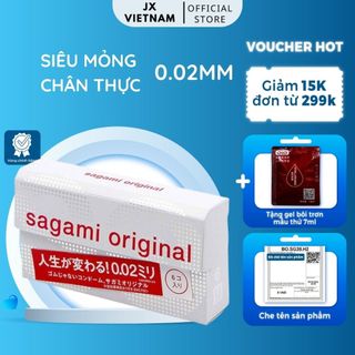 Bao Cao Su Sagami Original 002 Siêu mỏng cao cấp 0.02mm [CHÍNH HÃNG 100%] (Hộp 6 bao), Nhật Bản, Hàng xịn dùng là mê
