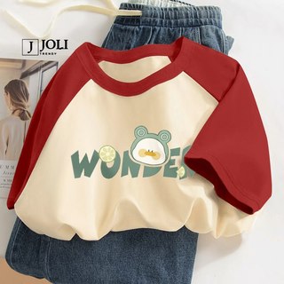 Áo Thun Nữ, Áo Raglan Tee Unisex By JOLI Mã Ếch Wonder Chất Cotton Form Rộng Cho Nam Nữ J Joli Trendy