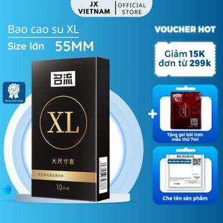 Bao cao su xl size lớn 55mm – hộp 10 chiếc