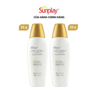[VB] COMBO 2 x Sữa chống nắng hằng ngày dưỡng trắng Sunplay Skin Aqua Clear White SPF 50+, PA++++ 55g - Eco Vietnam