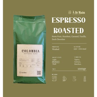 Cà Phê Espresso À La Main - Colombia Huila Supremo 1kg - Cà phê rang xay dành cho pha máy Espresso
