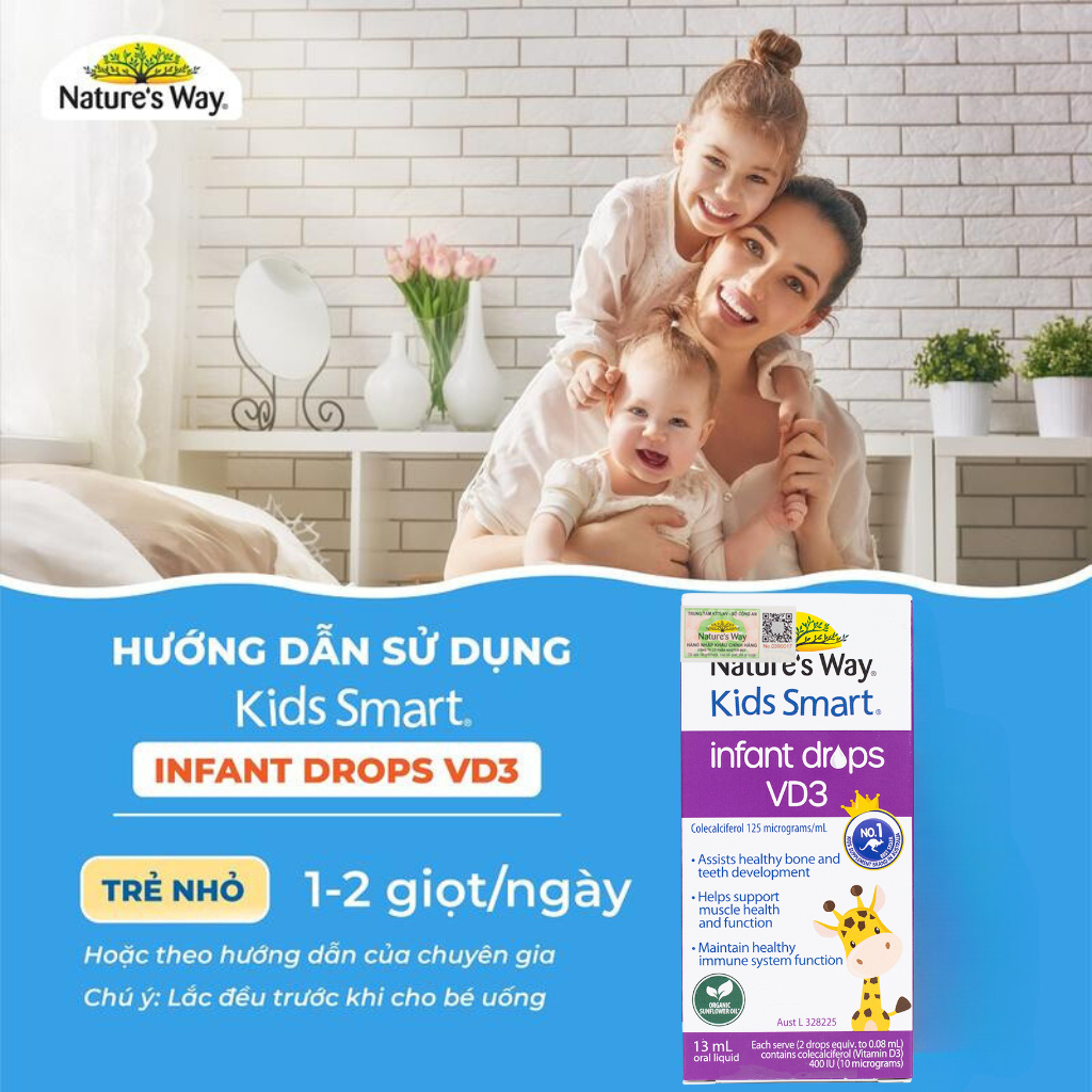 Siro Uống Nature's Way Kids Smart Infant Drops VD3 Bổ Sung Vitamin D Cho Bé 13ml