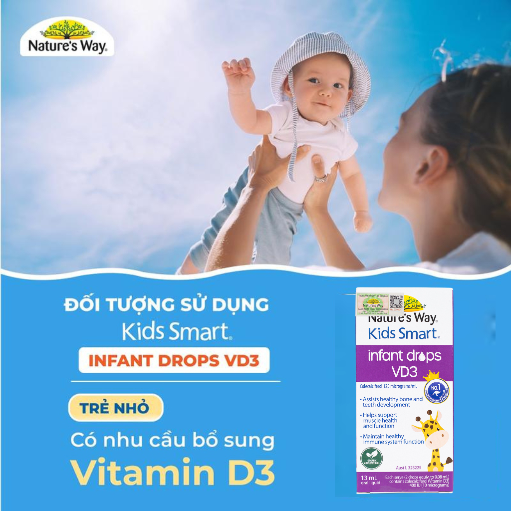 Siro Uống Nature's Way Kids Smart Infant Drops VD3 Bổ Sung Vitamin D Cho Bé 13ml