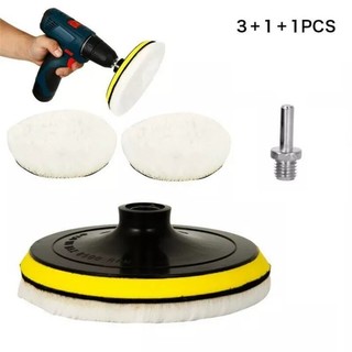 Bộ miếng đánh bóng , dụng cụ lau bánh xe bằng len , đánh bóng ô tô 4/5/6inch dành cho máy đánh bóng