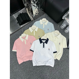 Áo polo trơn pha cổ tag gấu , hàng qc-y8 style