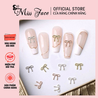 Charm nơ inox đính trang trí móng nail - charm nơ inox sáng đính móng nail