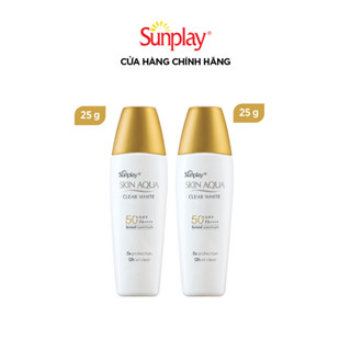 [VB] COMBO 2 Sữa chống nắng hằng ngày dưỡng trắng Sunplay Skin Aqua Clear White SPF 50+, PA++++ 25g - Eco Vietnam