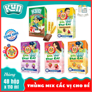 Thùng 48 hộp sữa kun trái cây 110ml