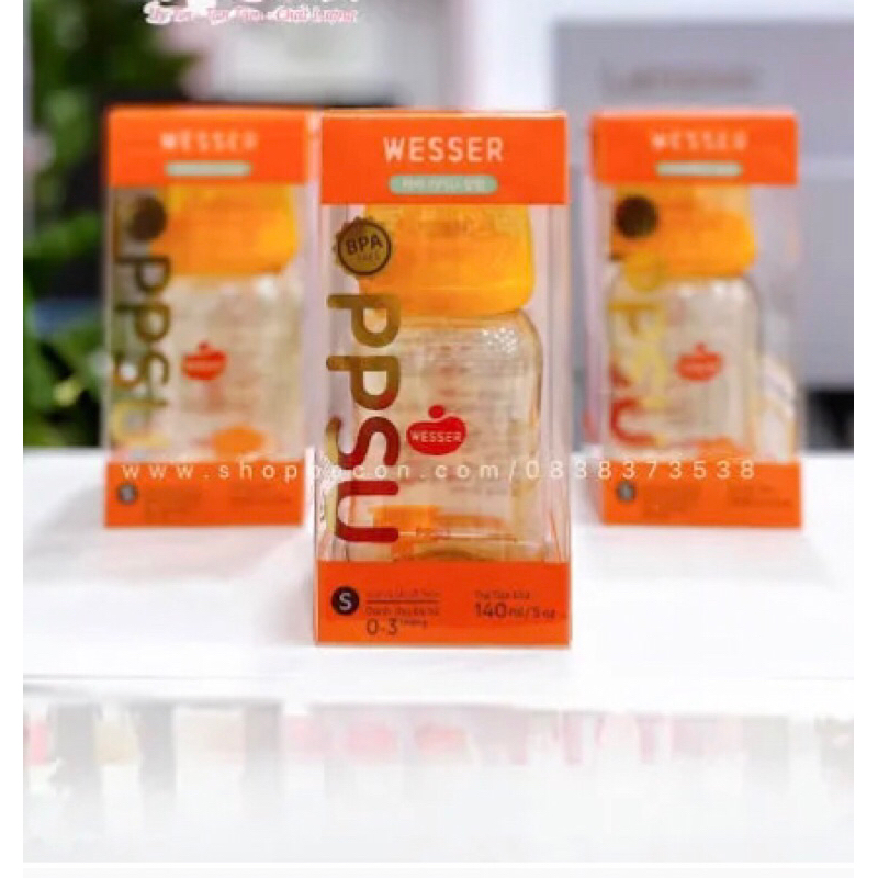 Bình sữa Wesser Ppsu 140 cổ hẹp