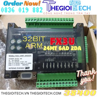 Plc fx3u-24mt fx3u-24mr dc24v ptl bộ mạch điều khiển lập trình fx3u 24mt 24mr 6ad 2da 14 in 10 out transistor rs485 rtc