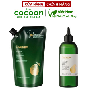  Combo TÚI dầu gội bưởi COCOON 500ML + Nước dưỡng tóc tinh dầu bưởi 310ml - Thuần Chay Việt Nam 