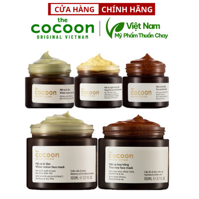 Mặt nạ dưỡng da Cocoon cấp ẩm, giảm mụn và mờ thâm 30ml/100ml (hoa hồng / bí đao / nghệ )