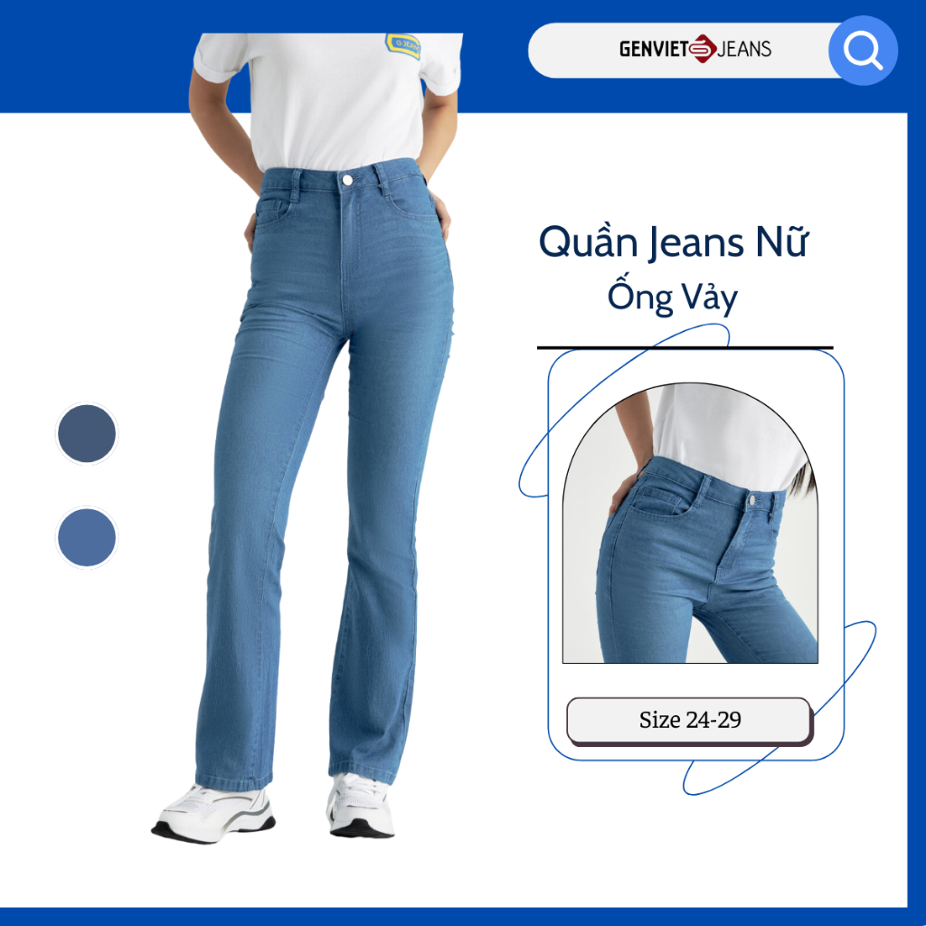 Quần Dài Nữ Jeans Vảy Co Giãn Thoáng Mát TQ110J8155