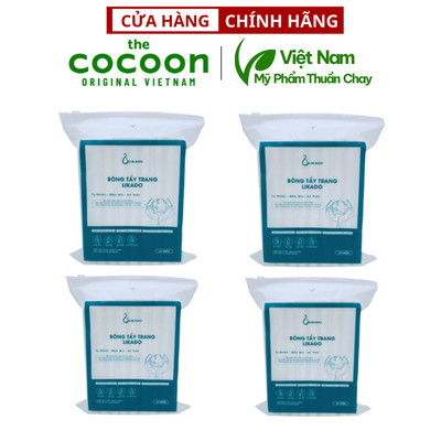 Combo 4 Bông tẩy trang 222 miếng Likado chất liệu Cotton túi 222 miếng 3 lớp dùng để tẩy trang sau khi trang điểm