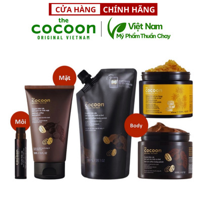 Tẩy tế bào chết Cocoon, giúp da mềm mại và rạng rỡ (5ml/150ml/200ml/600ml) - Mỹ phẩm thuần chay Việt Nam