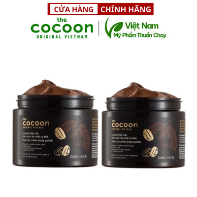 Combo 2 chai Cà phê Đắk lắk làm sạch da chết Cocoon (200ml/chai)