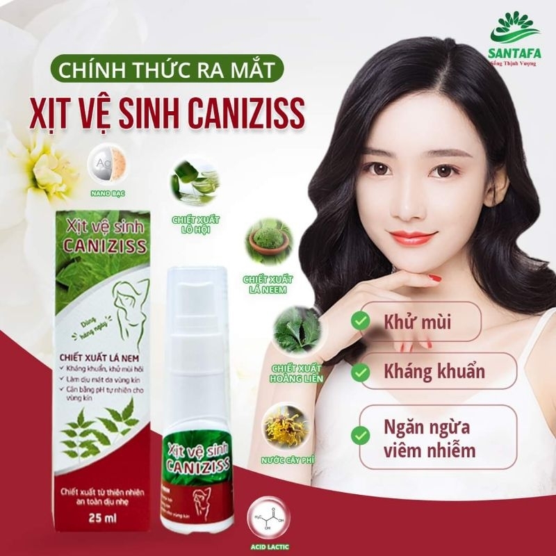 xịt phụ khoa vệ sinh phụ nữ CANIZICSS, hỗ trợ ngừa nấm ngứa, viêm nhiễm phụ khoa