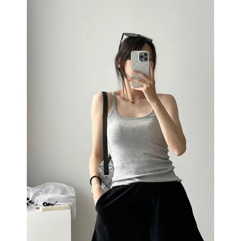 Áo ba lỗ Hai Dây Mảnh Dáng Dài Nữ Trơn, Áo 2 dây ba lỗ dây Nhỏ Ôm Body | BigBuy360 - bigbuy360.vn