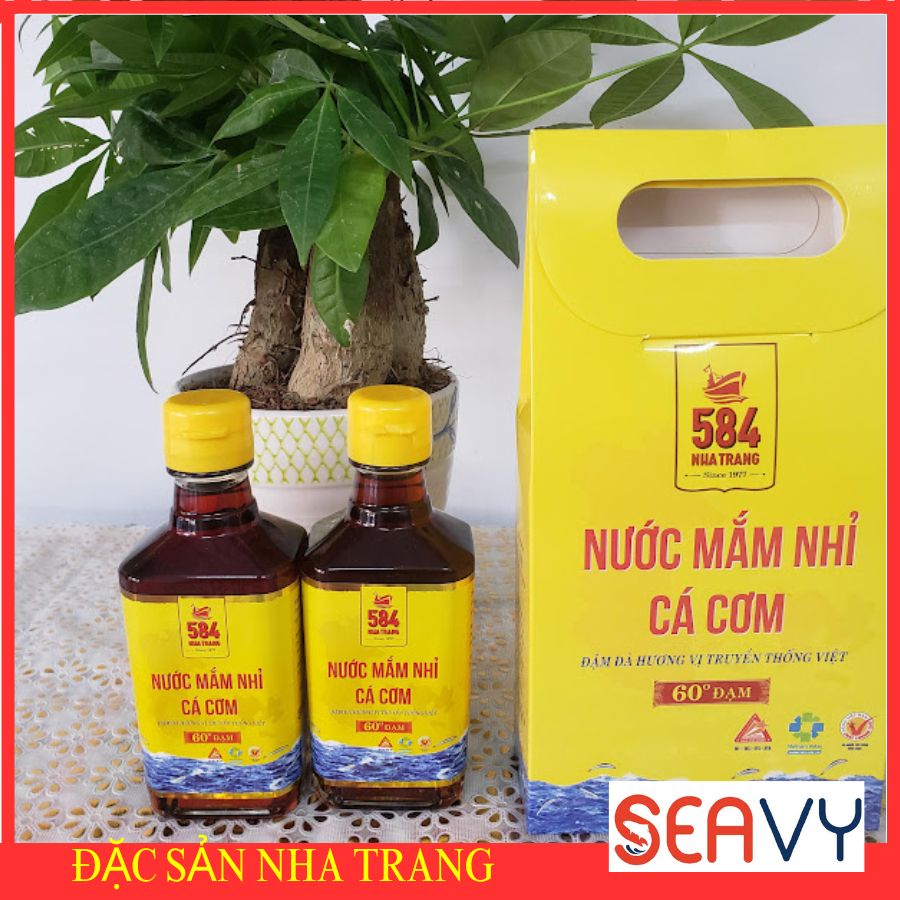 Nước mắm 584 loại 60 độ đạm Nha Trang, thùng 6 chai thủy tinh 200ml mắm trong thơm chấm gì cũng ngon