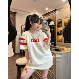ÁO PHÔNG BÓNG CHÀY SỐ VIỀN ĐỎ DÁNG RỘNG QCCC - kimanhbui