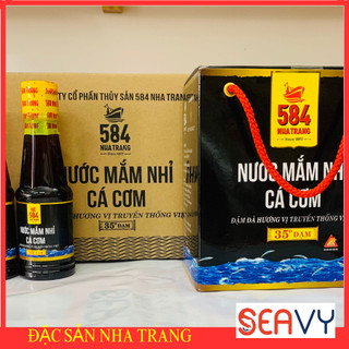 🍜🍶 thùng 24 chai nước mắm nhỉ cá cơm 584 nha trang, 35 độ đạm, loại 180ml/chai - seavy 🍜🍶️