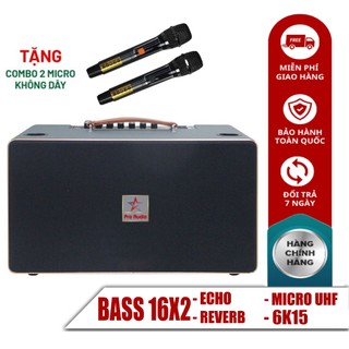 Loa karaoke xách tay sv-6k15 công suất 600w tặng kèm 2 micro hát karaoke