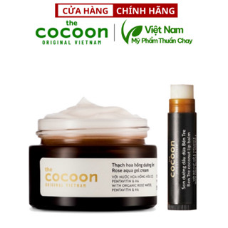  Combo Thạch hoa hồng dưỡng ẩm cocoon 30ml + Son dưỡng dầu dừa bến tre cocoon 5g 