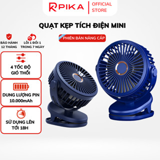  Quạt Kẹp Tích Điện Mini DELADEP 4 Tốc Độ Gió Thổi Pin Lớn 10000 mAh Dùng Tới 18h Lần Sạc Xoay Linh Hoạt 720 Độ QMN16 