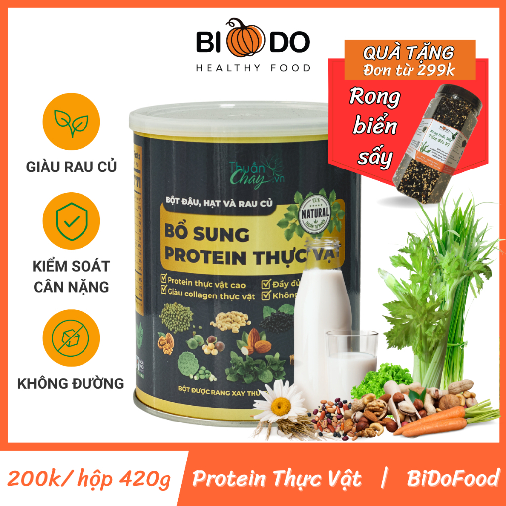 Bột Ngũ Cốc Dinh Dưỡng Đậu Hạt Rau Củ 420g Thuần Chay - Bí Đỏ Food - Bổ Sung Protein Thực Vật