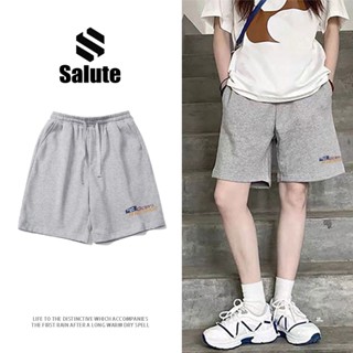 Salute Quần đùi short nam nữ girl phố quần đùi ống Xám rộng unisex ngầu 100% cotton K0011