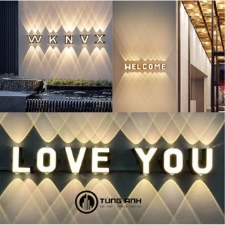 Đèn Hắt Tường Cao Cấp Bảng Chữ Cái A-Z Trang Trí Ngoài Trời - Thân Nhôm Kháng Nước - Bảo Hành 1 Năm