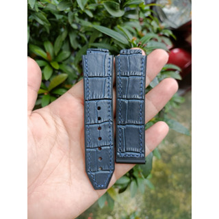 Dây đồng hồ Hublot nam lót da vân xanh size mặt 38 42 tặng tool thay dây
