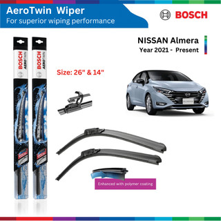 Bộ gạt mưa bosch aerotwin 26" & 14", nissan almera đời xe 2021 đến nay, gạt nước almera