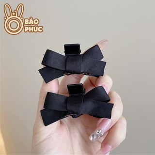 Kẹp Tóc Nơ Nhung Đen Phong Cách Tiểu Thư Dễ Thương - Kẹp tóc nhung nơ đen dành cho các bạn nữ dễ thương